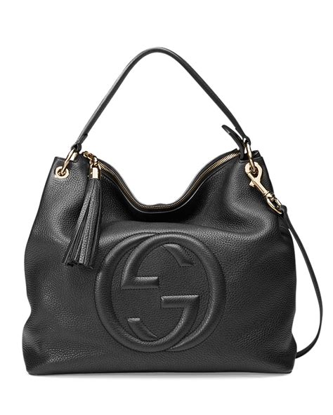 gucci black leather handbag